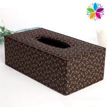 Druck Rechteck Leder Tissue Box (ZJH064)